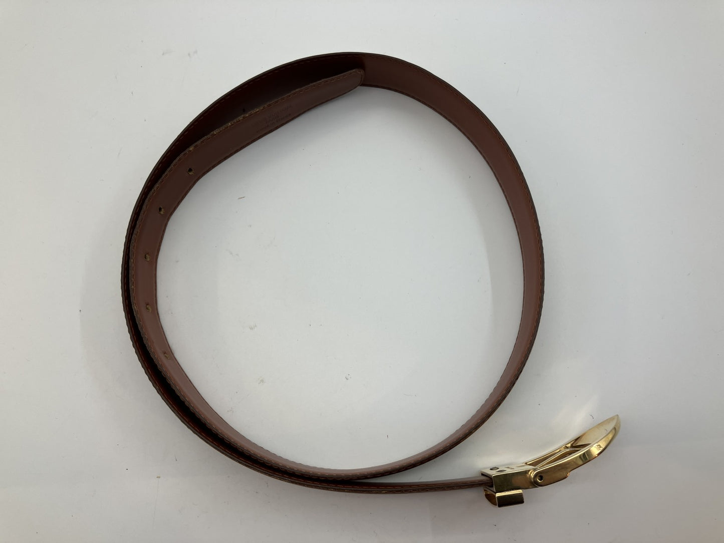 LOUIS VUITTON Epi Brown Leather Belt Gold Buckle Size 110/44 Date Code CT1908 France