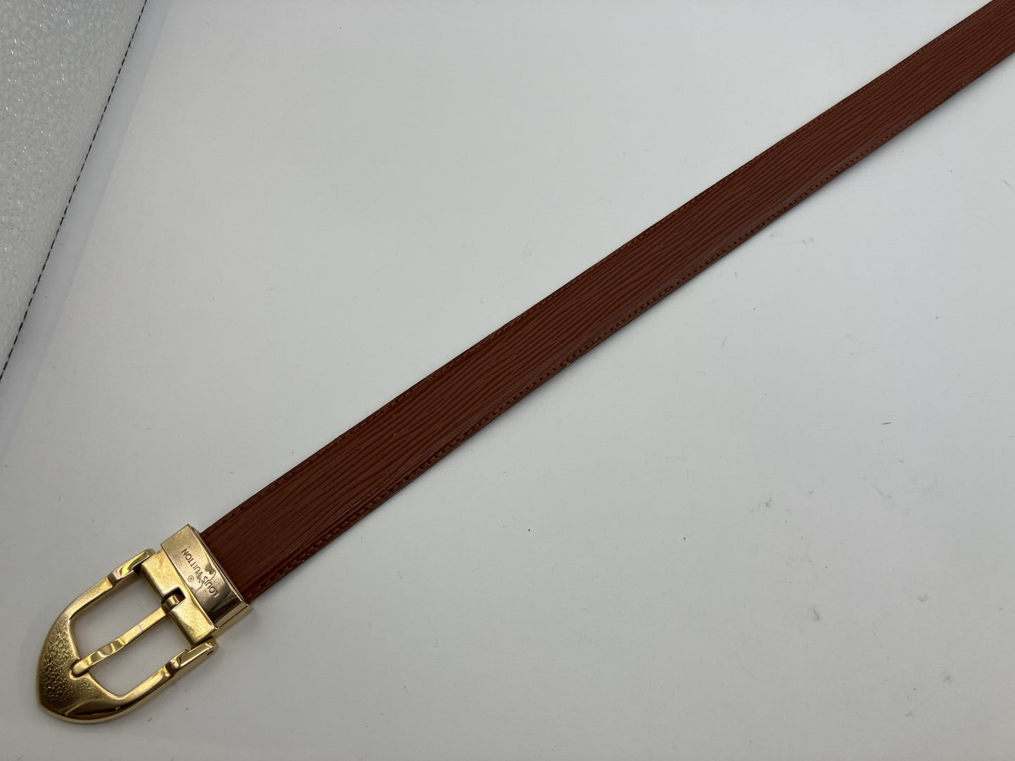 LOUIS VUITTON Epi Brown Leather Belt Gold Buckle Size 110/44 Date Code CT1908 France
