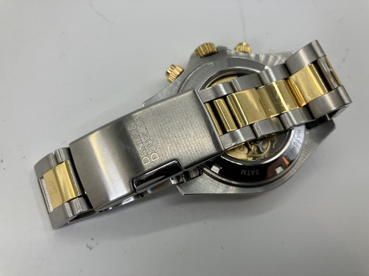 Daniel & Douglas DD8802 Automatic Skeleton Watch Gold Silver Mens