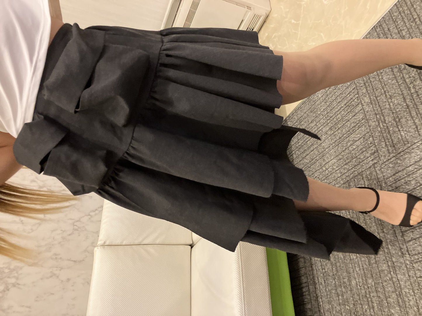 MARIGOLD SHADOWS Skirt S size Asymmetrical Avant-garde Black