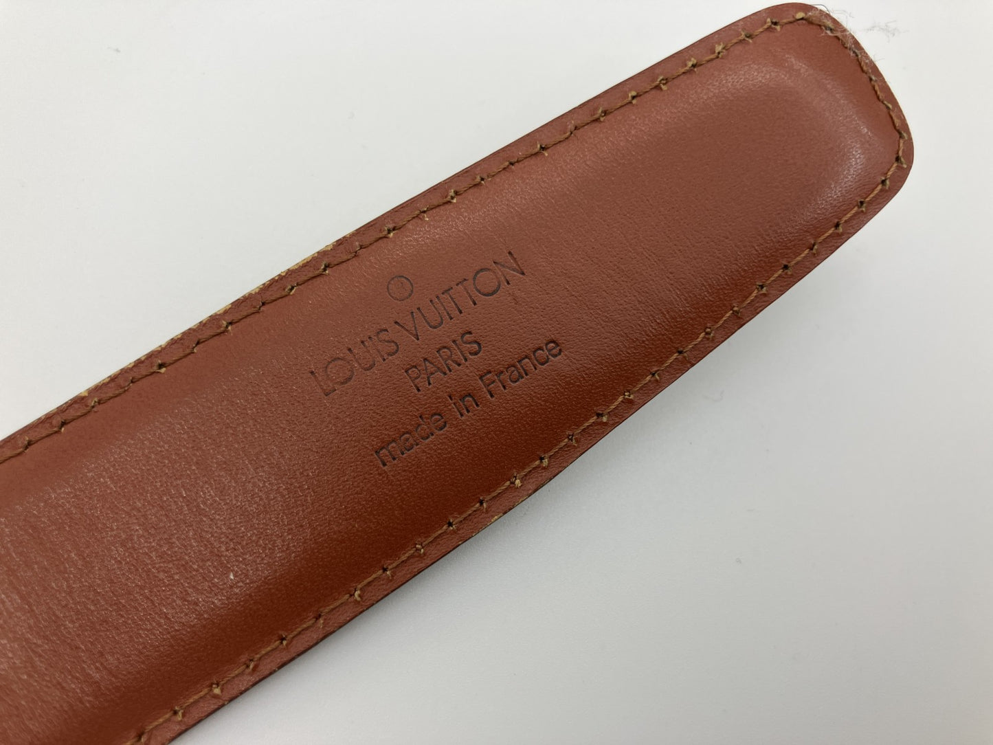 LOUIS VUITTON Epi Brown Leather Belt Gold Buckle Size 110/44 Date Code CT1908 France