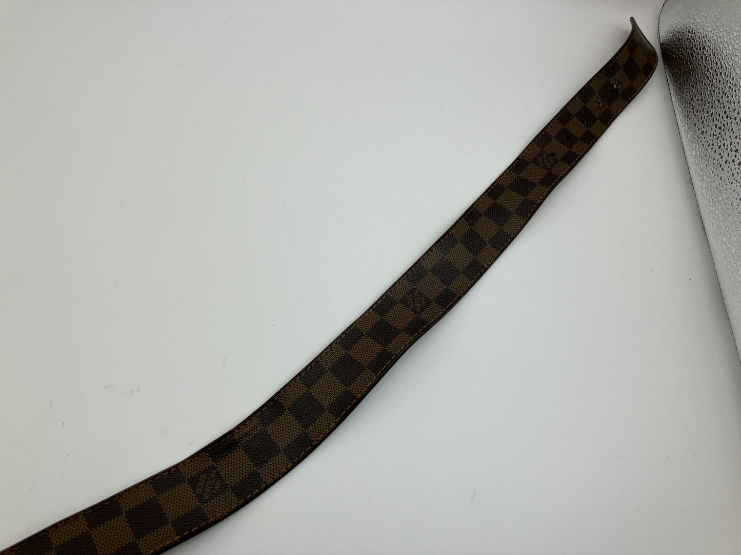 LOUIS VUITTON Centur Inventeur Brown &amp; Gold Belt Total Length 95cm Width 4cm Free Shipping 