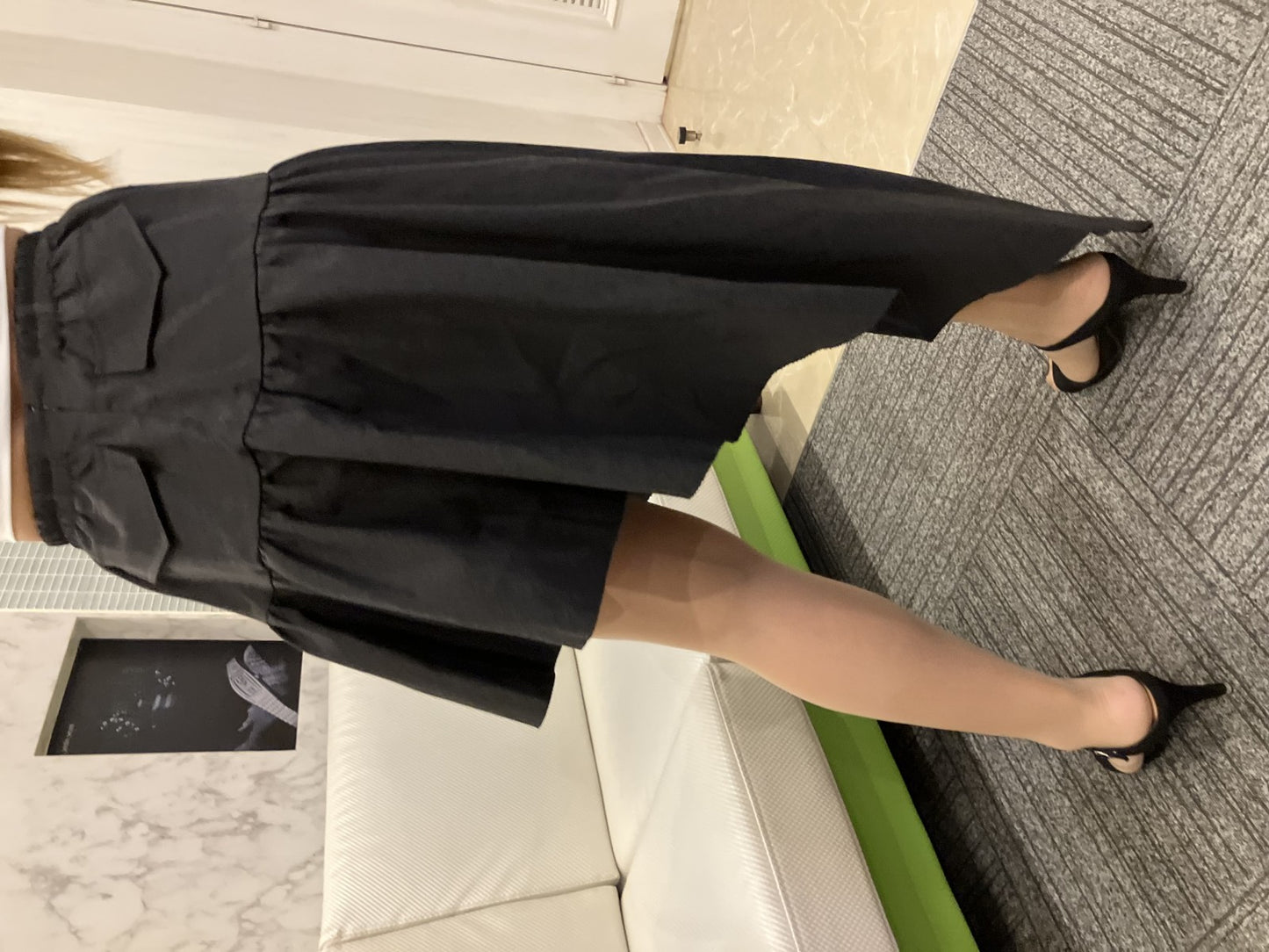 MARIGOLD SHADOWS Skirt S size Asymmetrical Avant-garde Black