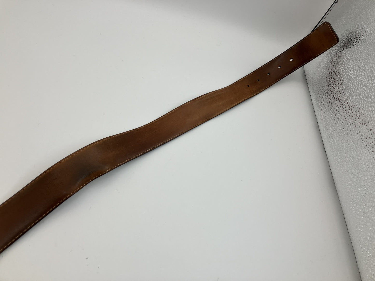 ＬＯＵＩＳ ＶＵＩＴＴＯＮ サンチュール・アンヴァントゥール ブラウン＆ゴールドベルト 全長95ｃｍ 幅４ｃｍ 送料無料
