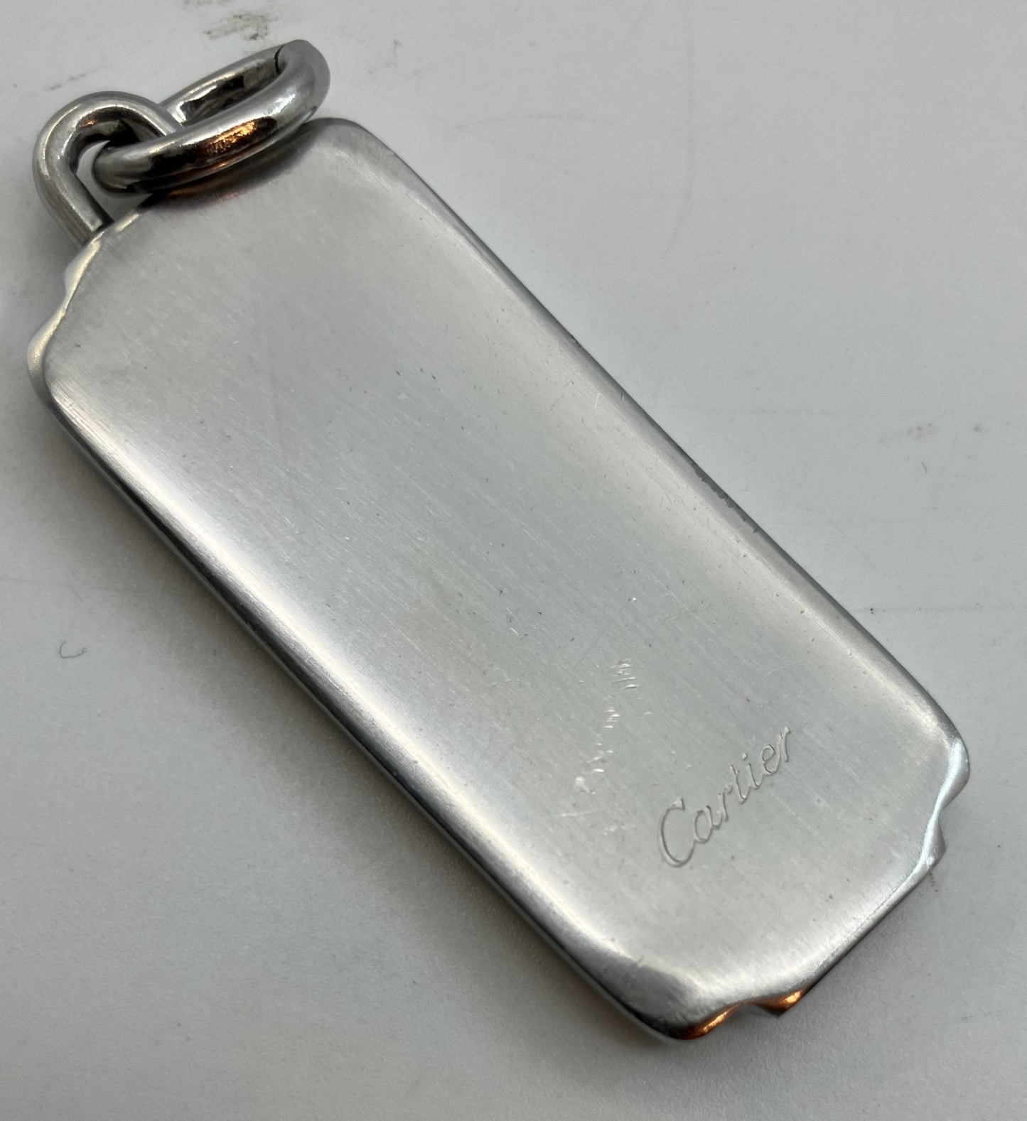 Cartier Santos Pendant 4.9 x 1.9 cm (1.93 x 0.75 inch) Keychain Silver Free Shipping 