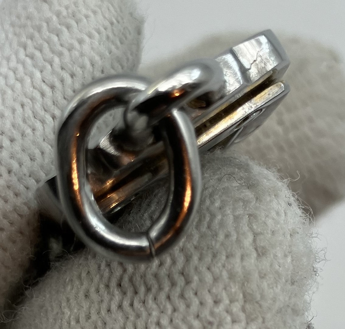 Cartier Santos pendant top 4.9 x 1.9 cm (1.93 x 0.75 inch) key ring silver