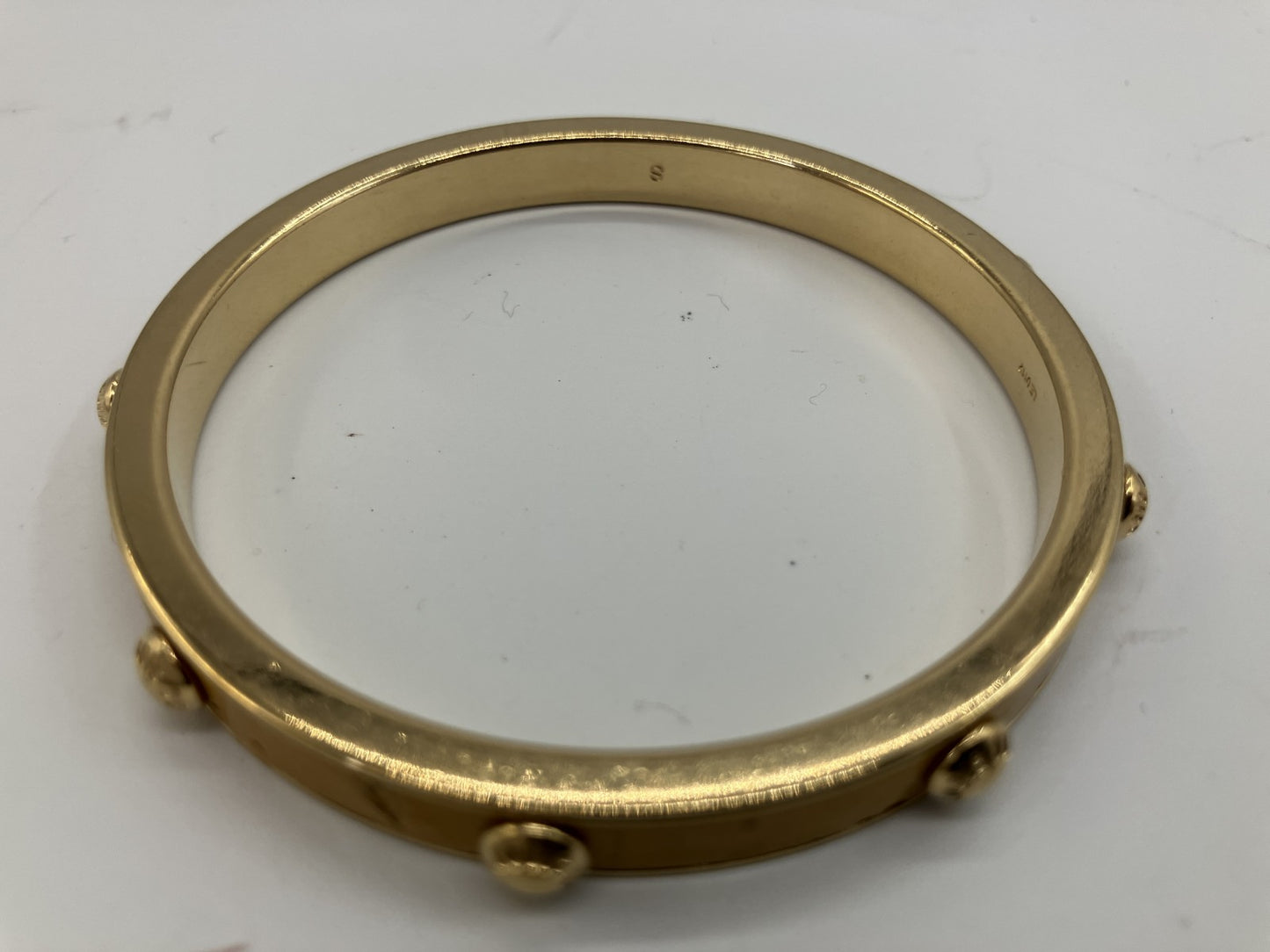 Louis Vuitton Bangle Bracelet Gold Yellow Resin Stud Size S LE0112 Vintage
