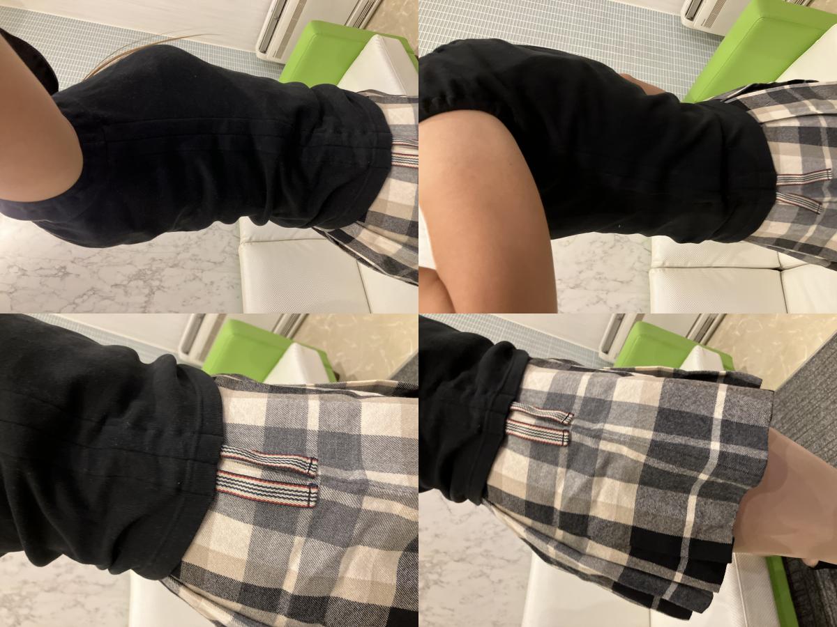 BURBERRY Blue Label Check Pattern Culottes Skirt 36 & Logo Top FAF01-655 Black 38 Women's Top and Bottom Set Outfit Burberry Setup Authentic Second-hand Goods Dealer Licensed