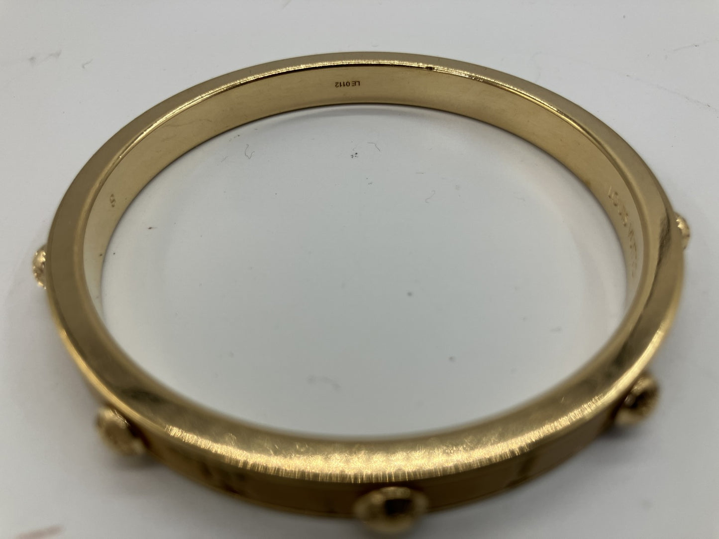 Louis Vuitton Bangle Bracelet Gold Yellow Resin Stud Size S LE0112 Vintage