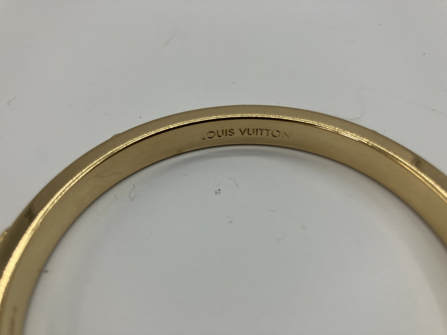 Louis Vuitton Bangle Bracelet Gold Yellow Resin Stud Size S LE0112 Vintage