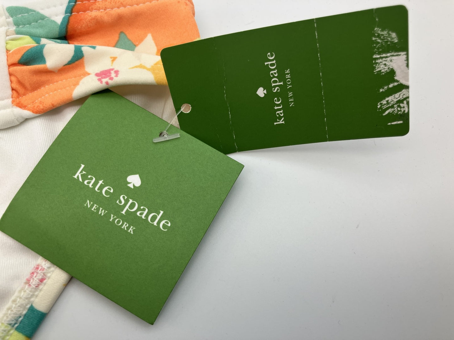 Kate Spade Bikini Bottom Orange Floral White XS New with Tags Model Worn