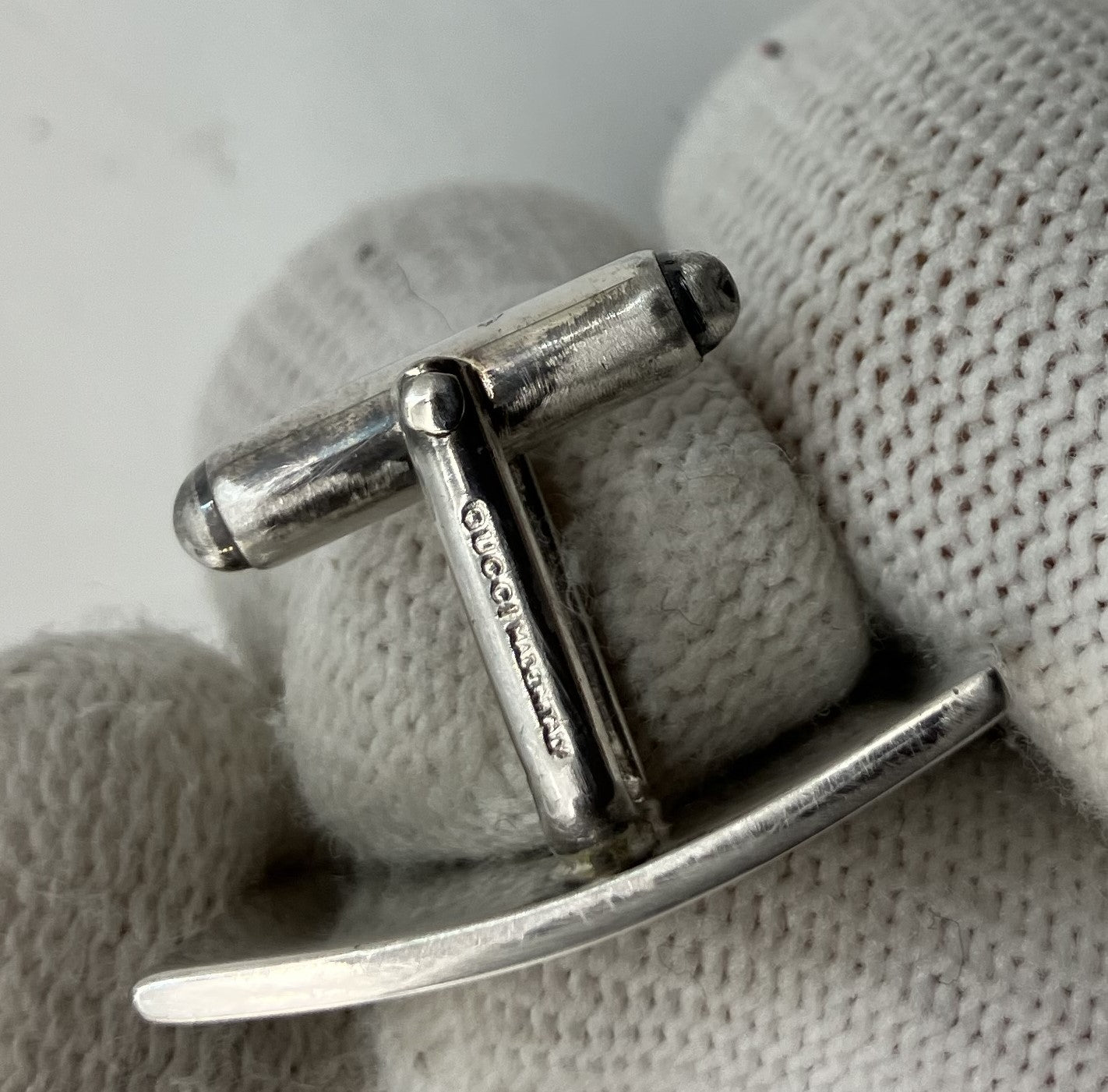 Gucci G logo motif large cufflinks 2.6 x 1.7 cm (1.02 x 0.67 inch) SV925 18g