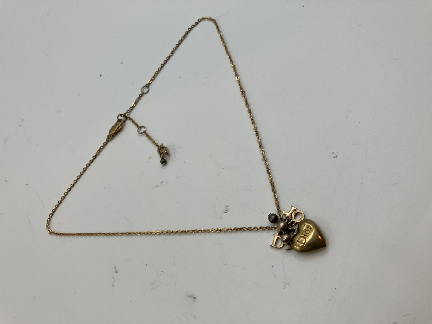 Dior Heart-Motif Logo Necklace Total Length 46 cm (18.11 inch) Gold