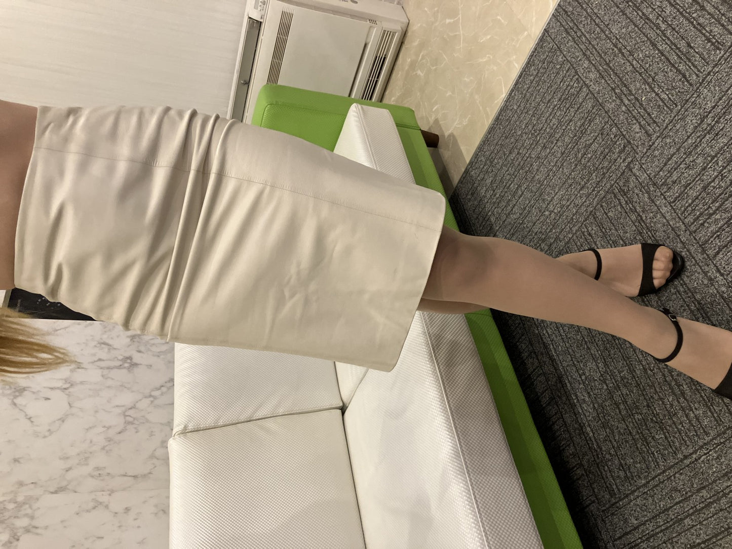 LOEWE Genuine Leather Skirt Tight Skirt NAPA CREMA Made in Spain