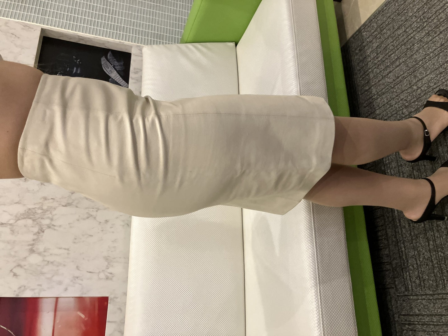 LOEWE Genuine Leather Skirt Tight Skirt NAPA CREMA Made in Spain