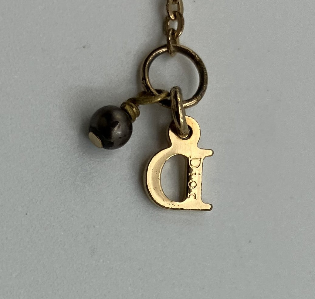 Dior Heart-Motif Logo Necklace Total Length 46 cm (18.11 inch) Gold