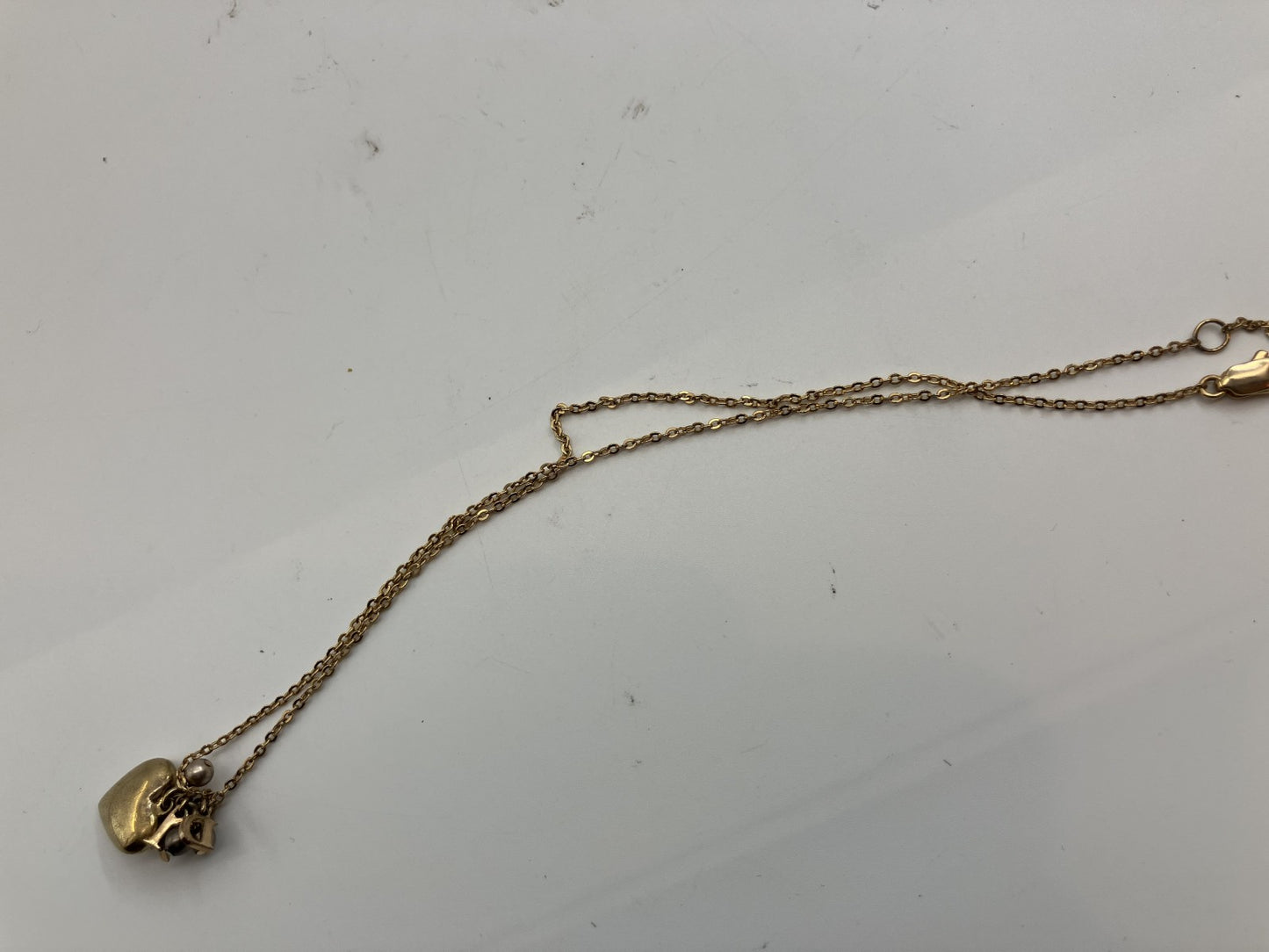 Dior Heart-Motif Logo Necklace Total Length 46 cm (18.11 inch) Gold