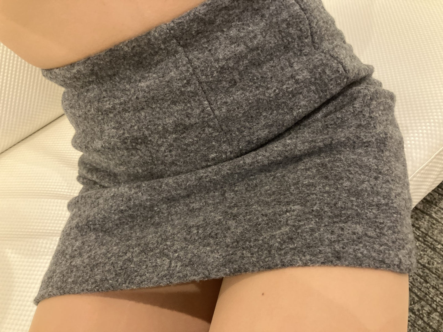 Ron Herman RHC Mini Skirt Wool Blend Knit 2-Piece Set (Khaki & Gray) XS Size Total Length 15"