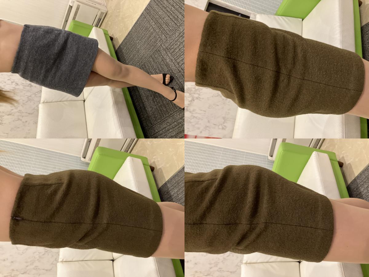 Ron Herman RHC Mini Skirt Wool Blend Knit 2-Piece Set (Khaki & Gray) XS Size Total Length 15"