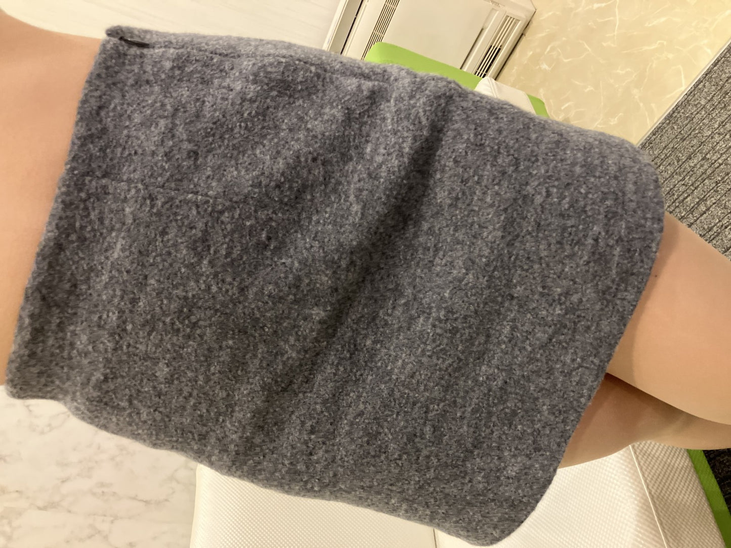 Ron Herman RHC Mini Skirt Wool Blend Knit 2-Piece Set (Khaki & Gray) XS Size Total Length 15"