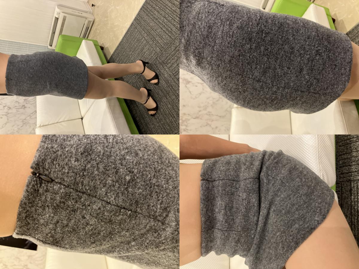 Ron Herman RHC Mini Skirt Wool Blend Knit 2-Piece Set (Khaki & Gray) XS Size Total Length 15"