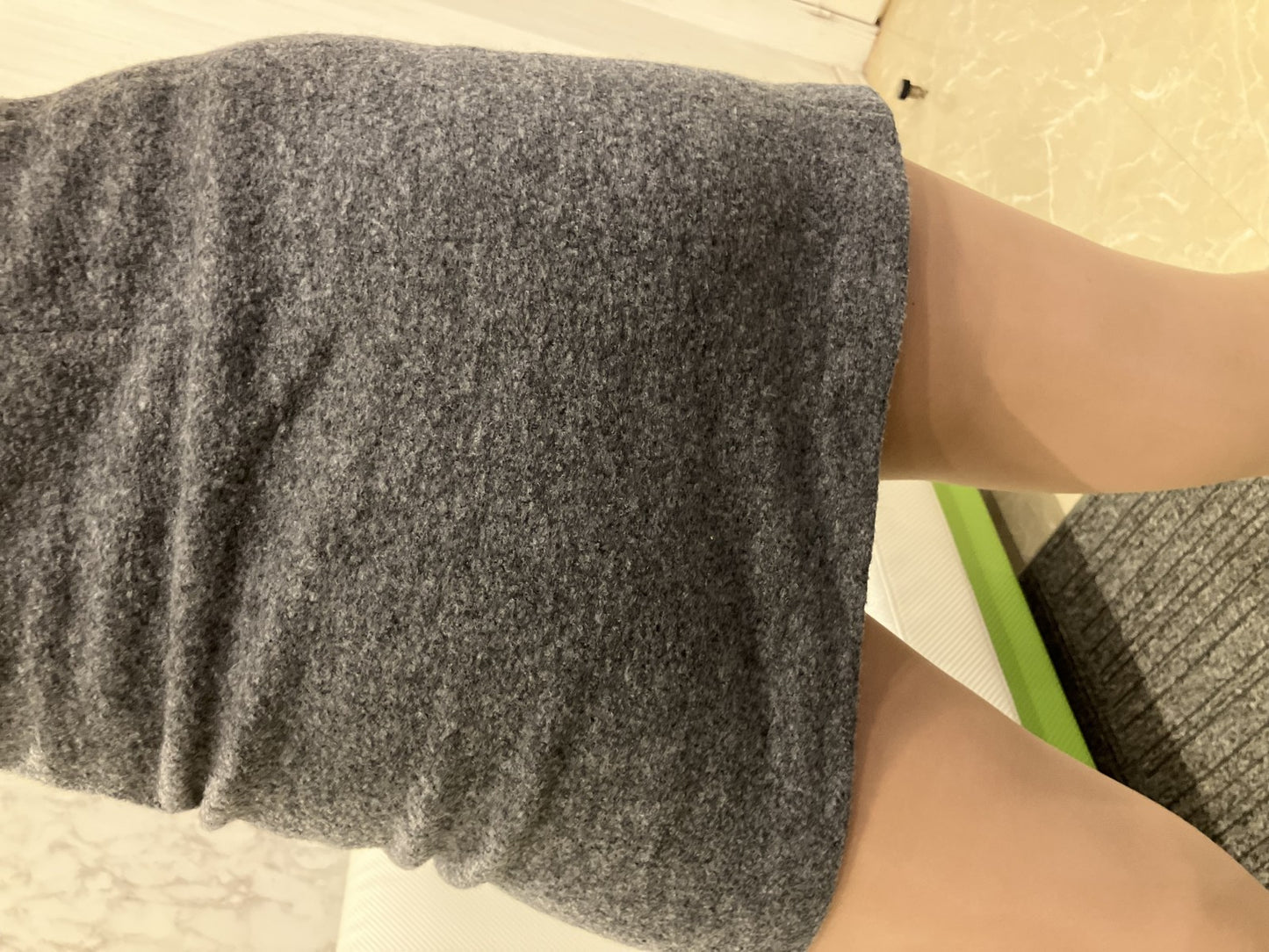 Ron Herman RHC Mini Skirt Wool Blend Knit 2-Piece Set (Khaki & Gray) XS Size Total Length 15"