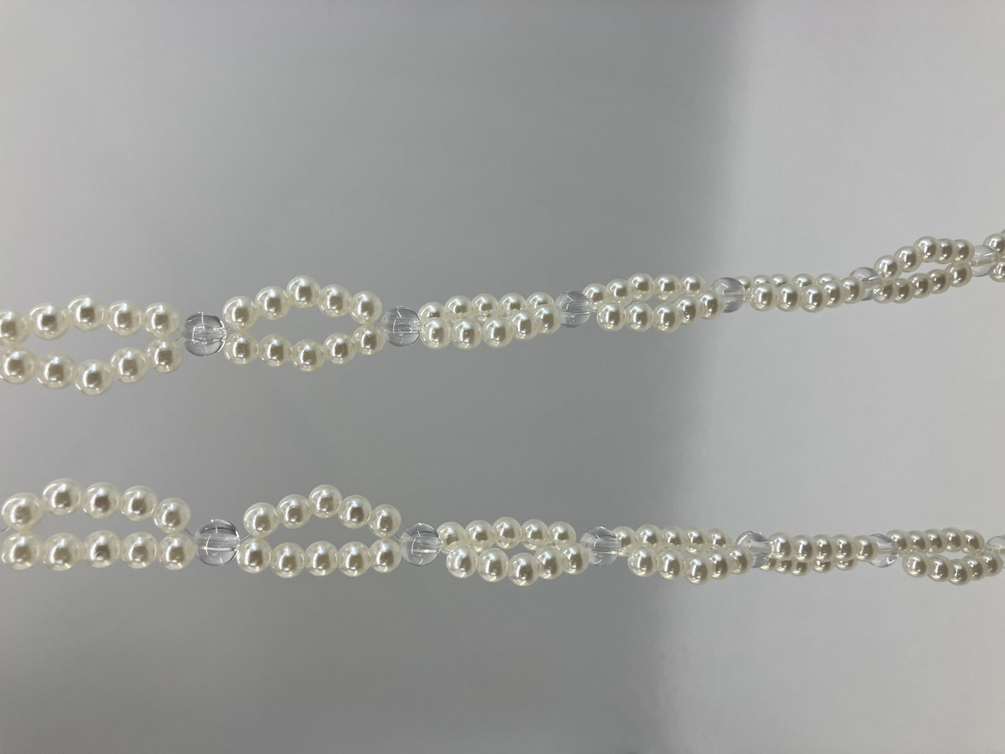 Faux Pearl Beaded Mini Shoulder Bag White Clear Chain Evening Purse