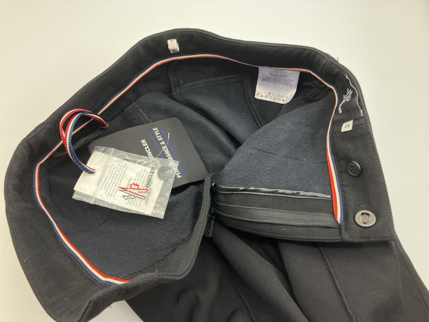 MONCLER Women Black Slim Fit Pants Size 38 w/ Tags Strap Detail Authentic