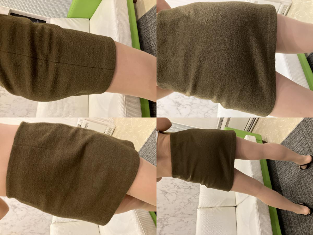 Ron Herman RHC Mini Skirt Wool Blend Knit 2-Piece Set (Khaki & Gray) XS Size Total Length 15"