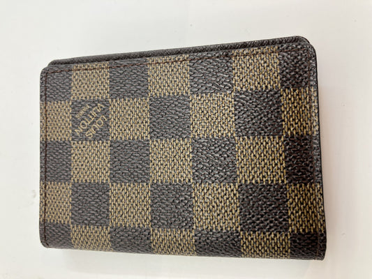 LOUIS VUITTON N62920 Damier Envelope Carte Devisy Card Case, Pass Case, Business Card Holder Free Shipping 