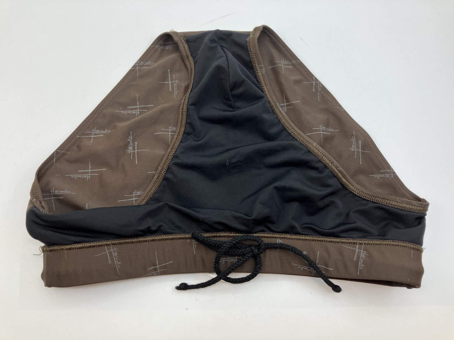 HERMES Men’s Swim Brief Swimsuit Brown Logo Pattern Size L Authentic