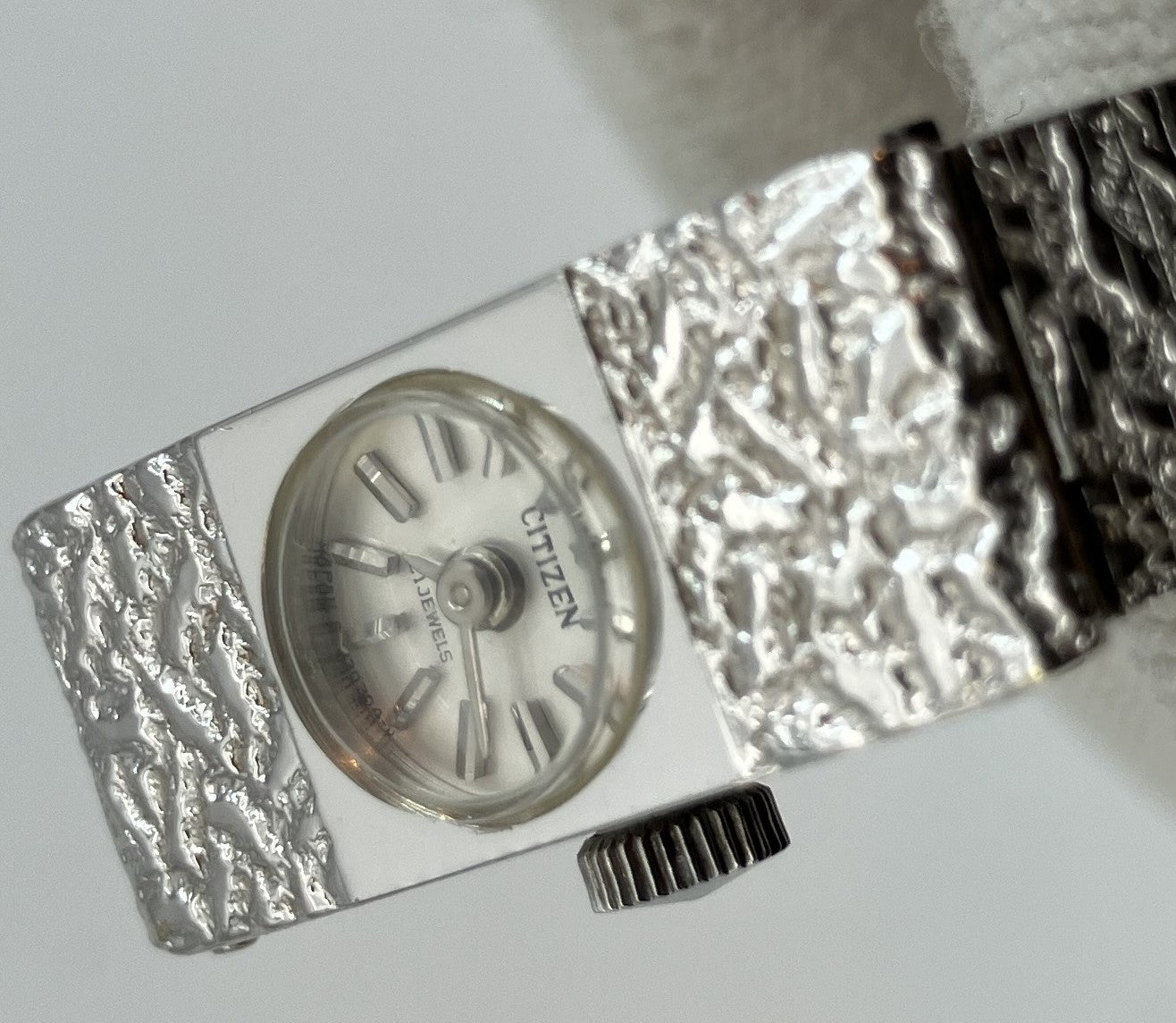 CITIZEN 21 jewels hand-wound wristwatch vintage silver case width 12mm wrist circumference 15cm