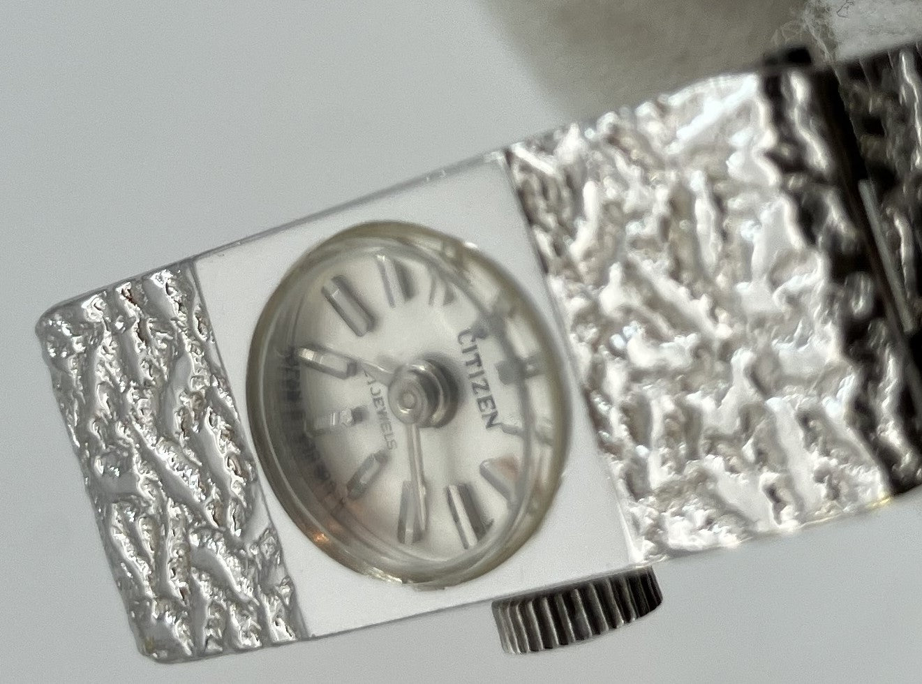 CITIZEN 21 jewels hand-wound wristwatch vintage silver case width 12mm wrist circumference 15cm