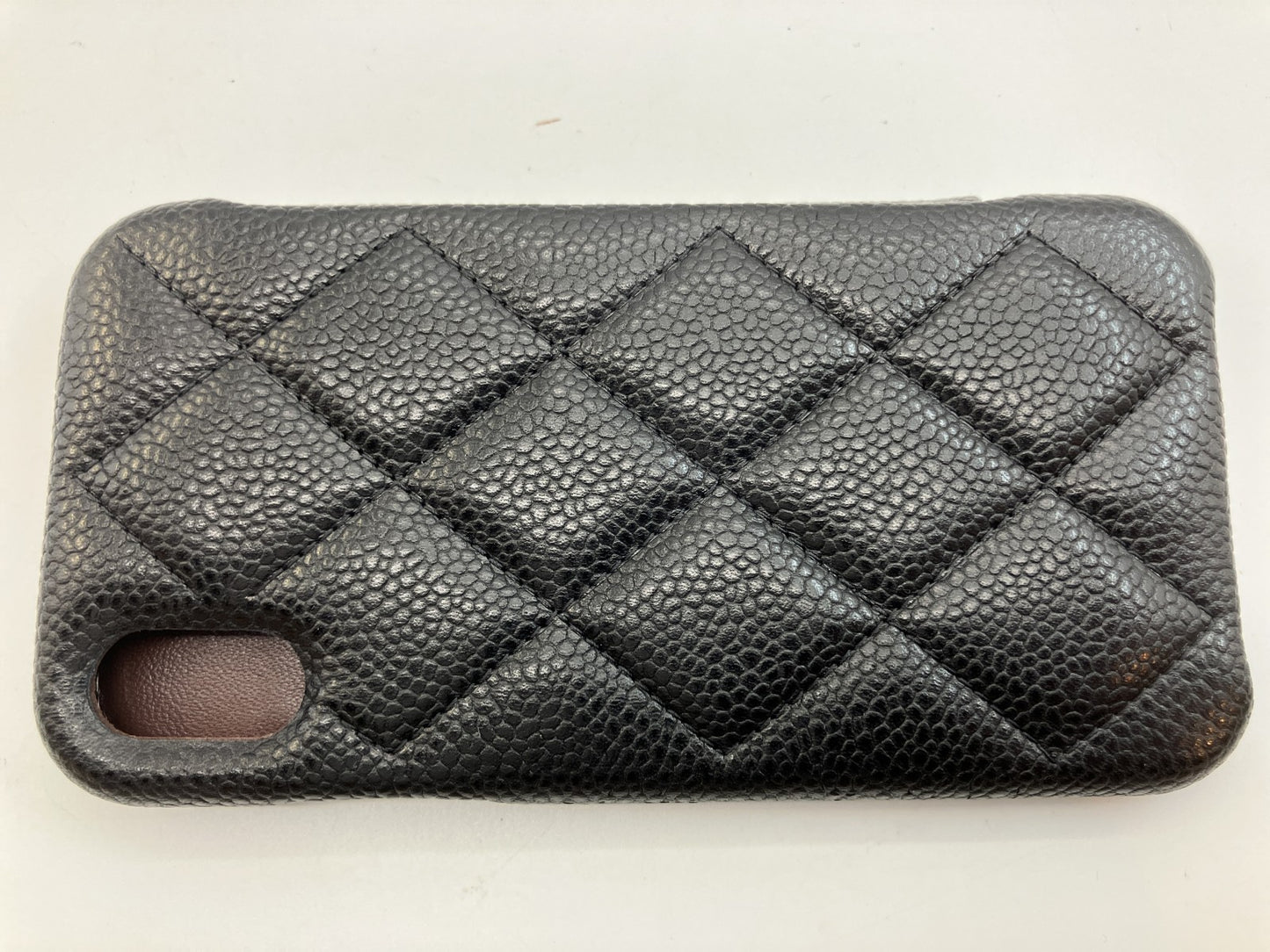 CHANEL Caviar Leather Flip iPhone Case Black CC Logo iPhone X XS w Box Auth