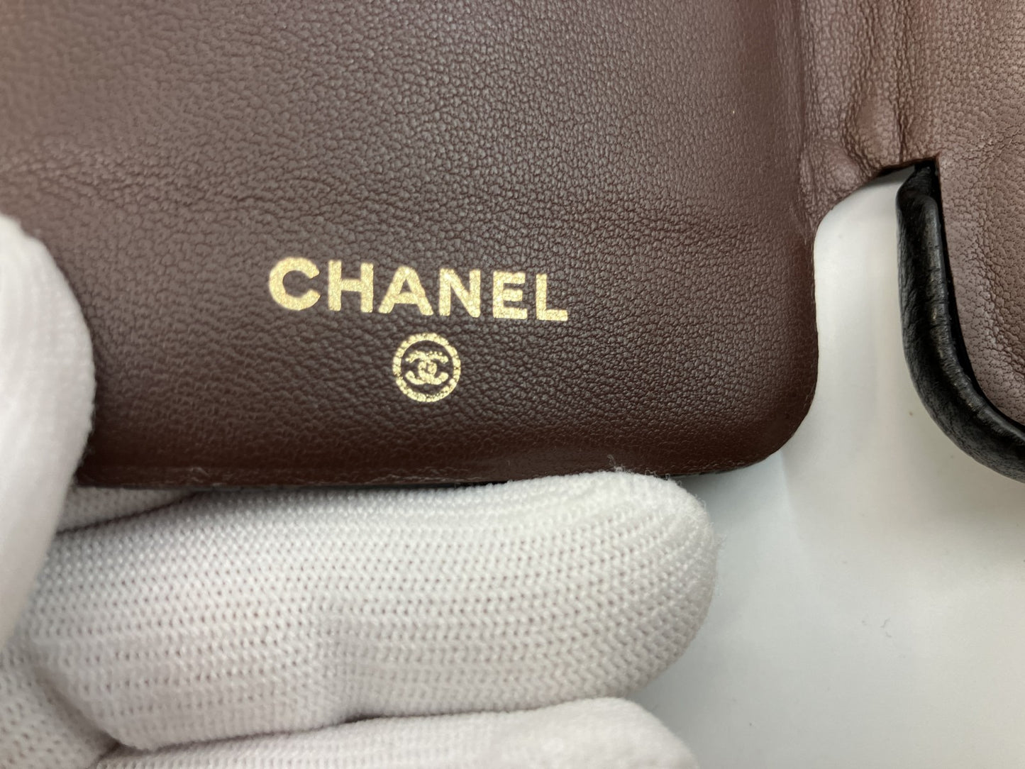 CHANEL Caviar Leather Flip iPhone Case Black CC Logo iPhone X XS w Box Auth