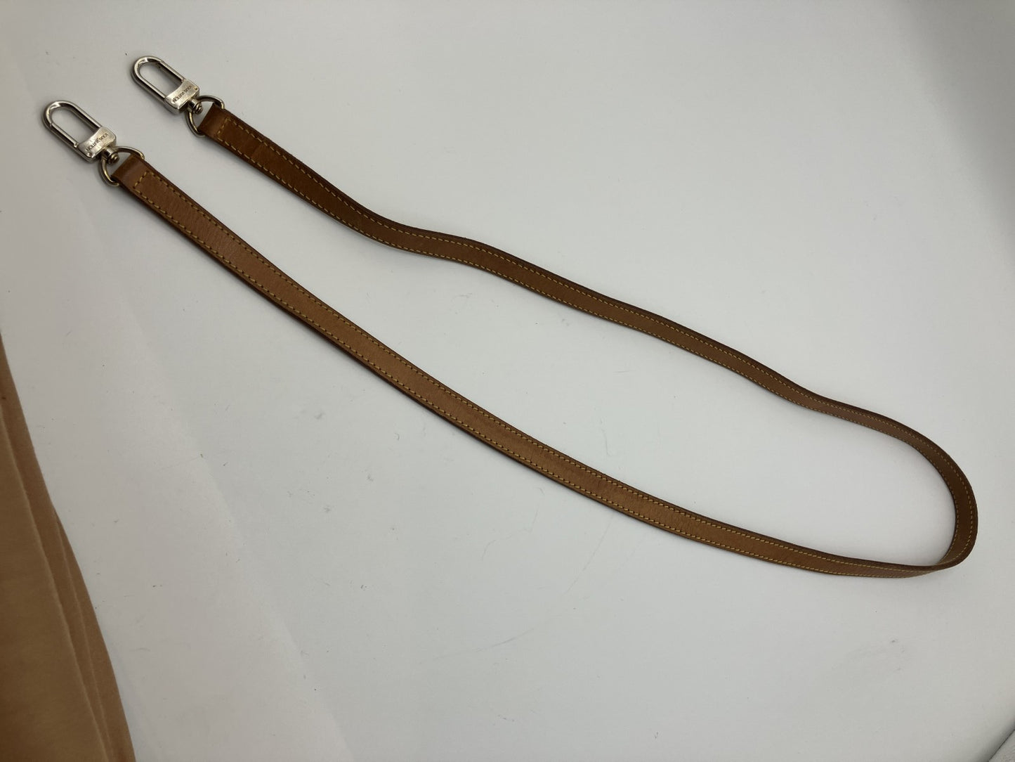 Louis Vuitton Vachetta Leather Shoulder Strap Brown Silver Hardware 120cm