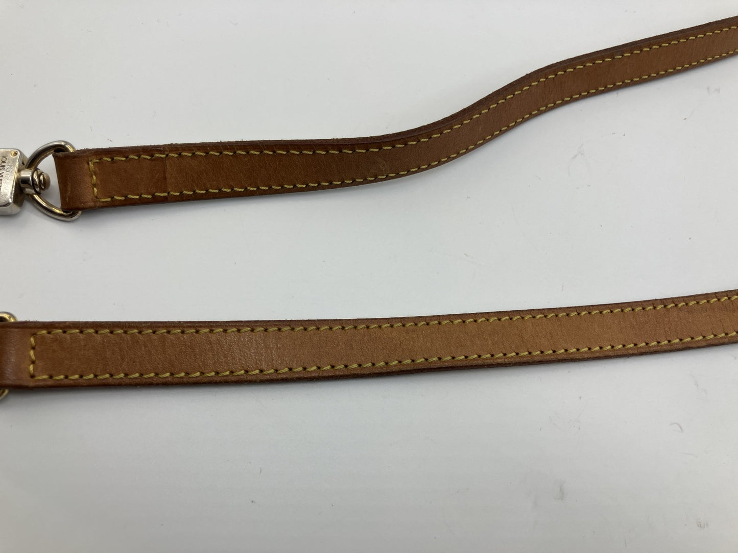 Louis Vuitton Vachetta Leather Shoulder Strap Brown Silver Hardware 120cm