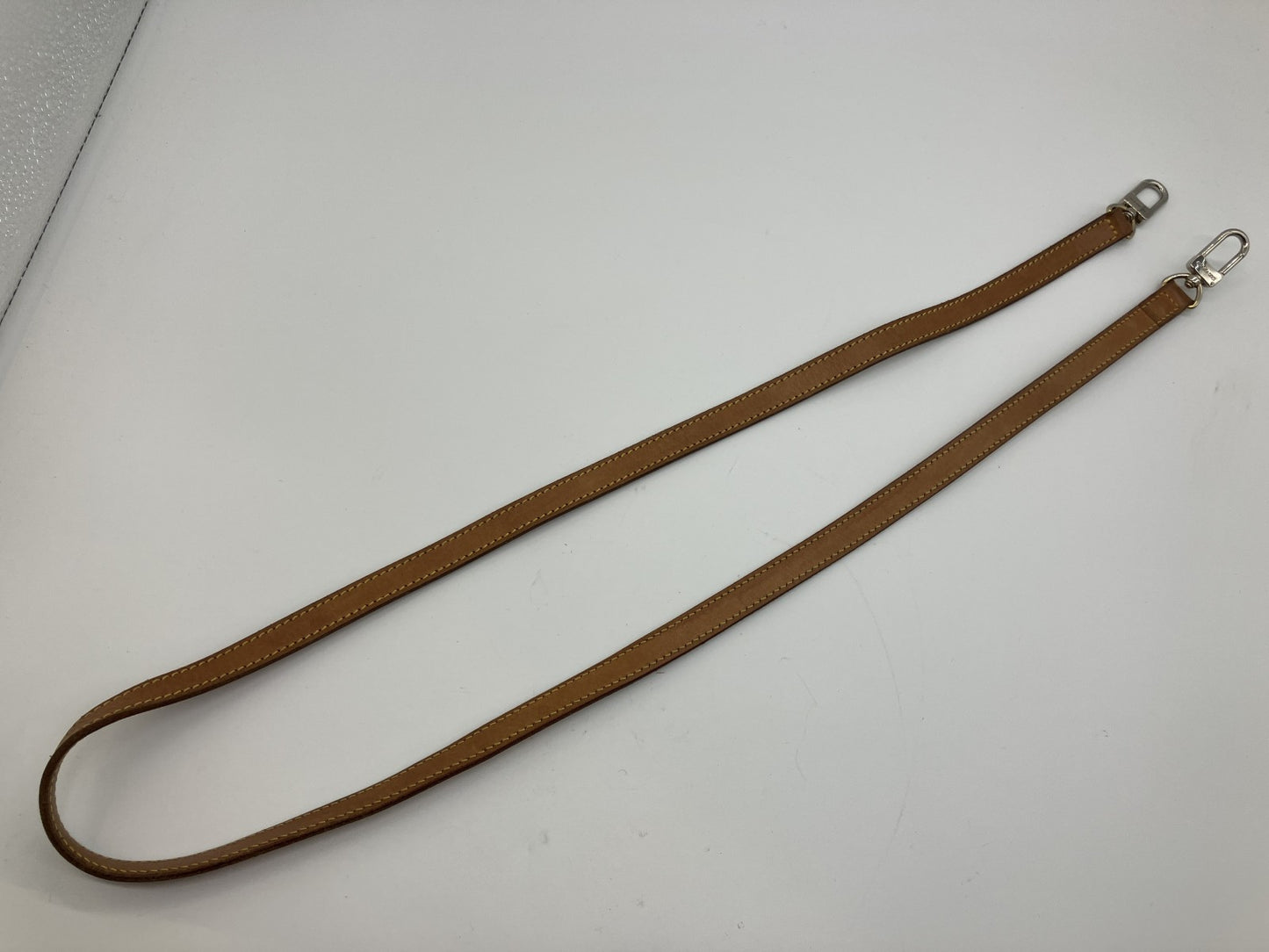 Louis Vuitton Vachetta Leather Shoulder Strap Brown Silver Hardware 120cm