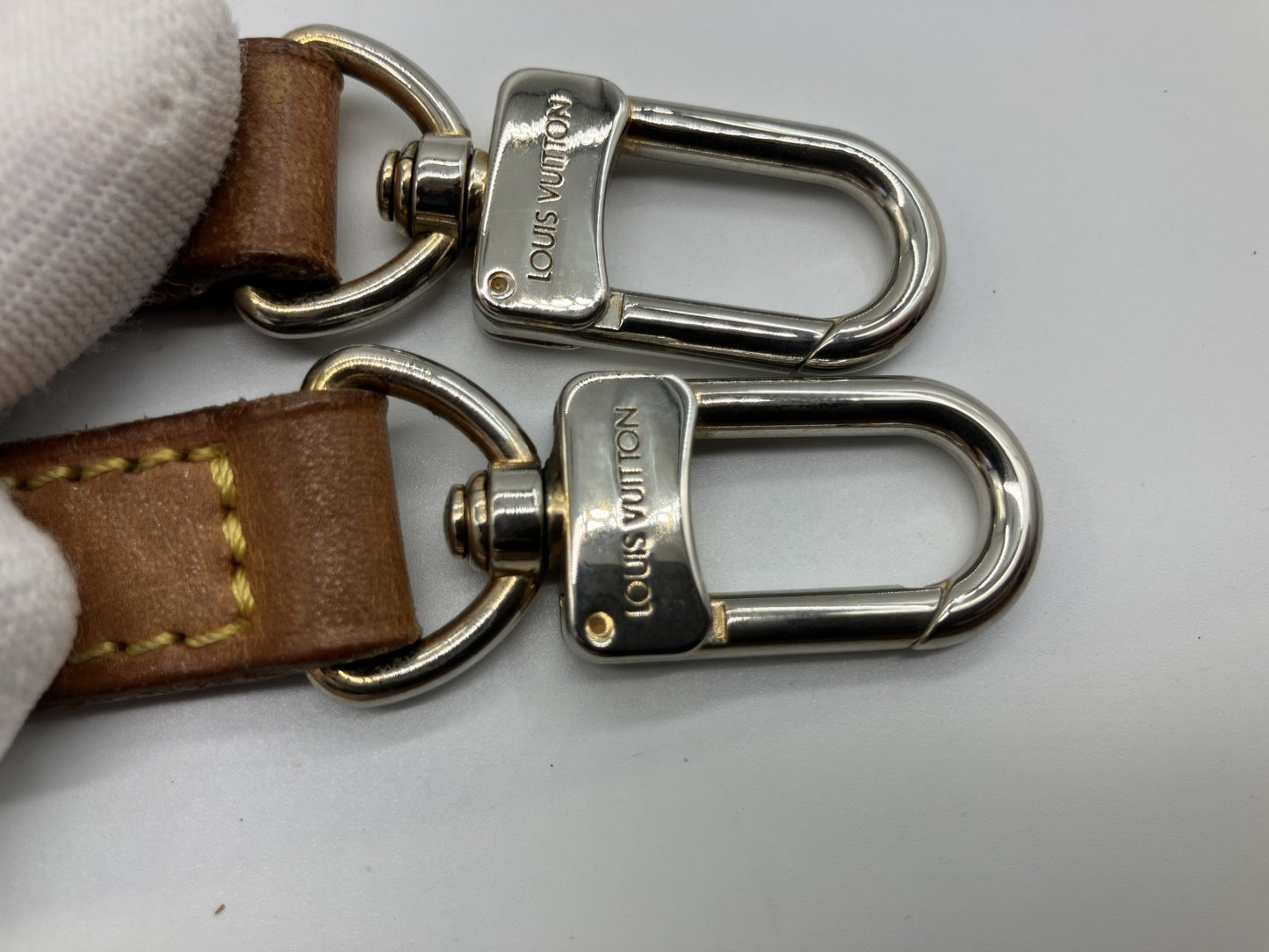 Louis Vuitton Vachetta Leather Shoulder Strap Brown Silver Hardware 120cm