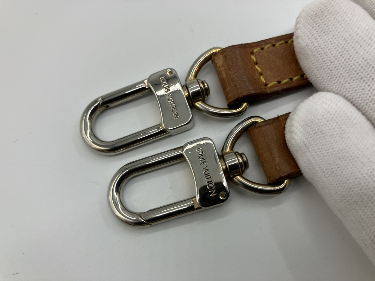Louis Vuitton Vachetta Leather Shoulder Strap Brown Silver Hardware 120cm