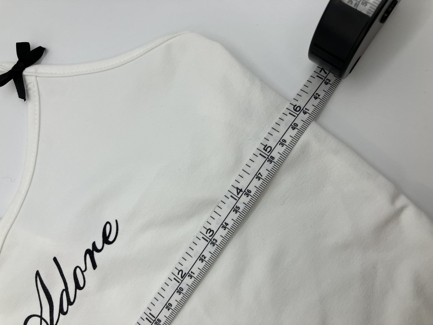 Camisole top, white, Miss Adore, with ribbon, for women, summer, sleeveless, tank top style, pants sold separately,