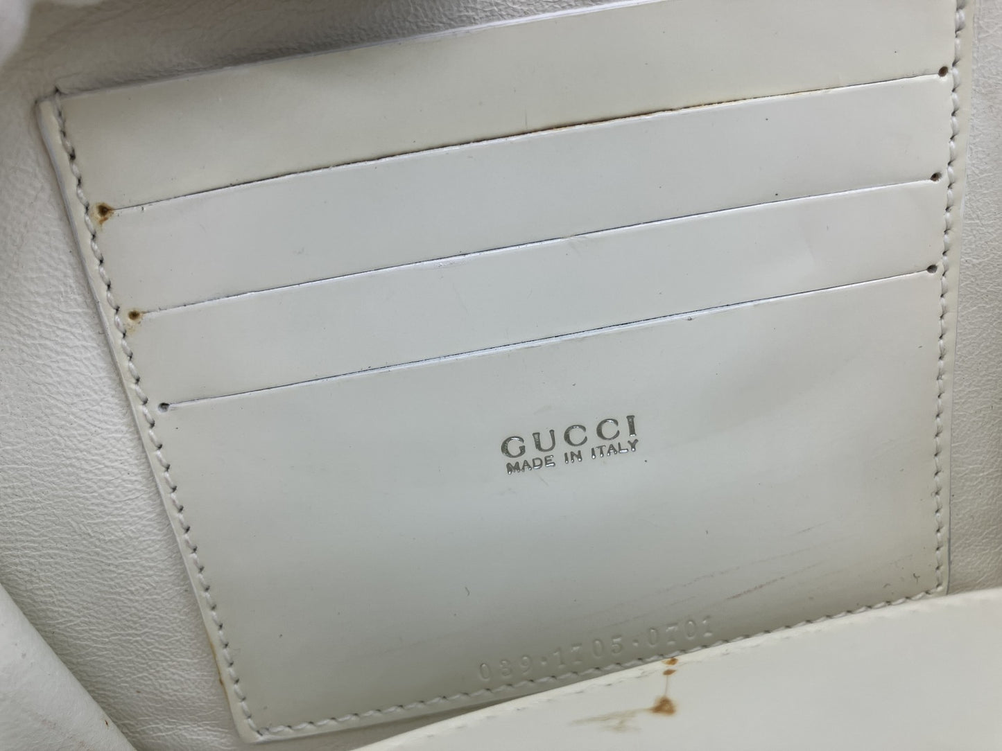 Gucci Bamboo Mini Shoulder Bag Ivory Canvas Leather 2Way Italy Vintage