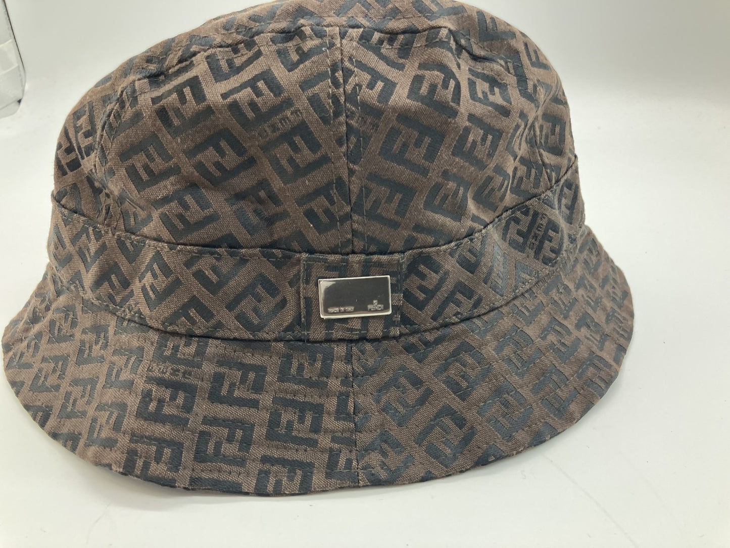 FENDI Zucca FF Monogram Bucket Hat Brown Black M Made in Italy
