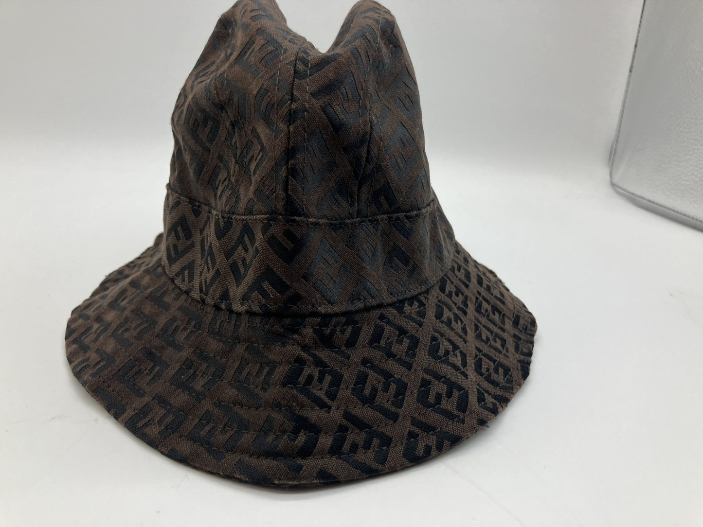 FENDI Zucca FF Monogram Bucket Hat Brown Black M Made in Italy