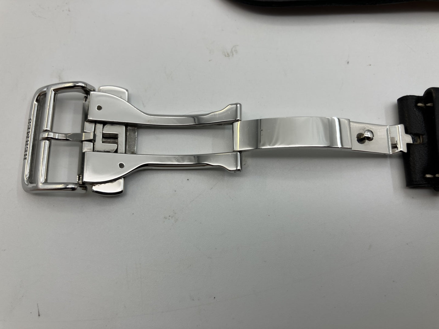 HERMES Apple Watch Genuine Leather Band Black 42 44 45mm Compatible Authentic Boxed