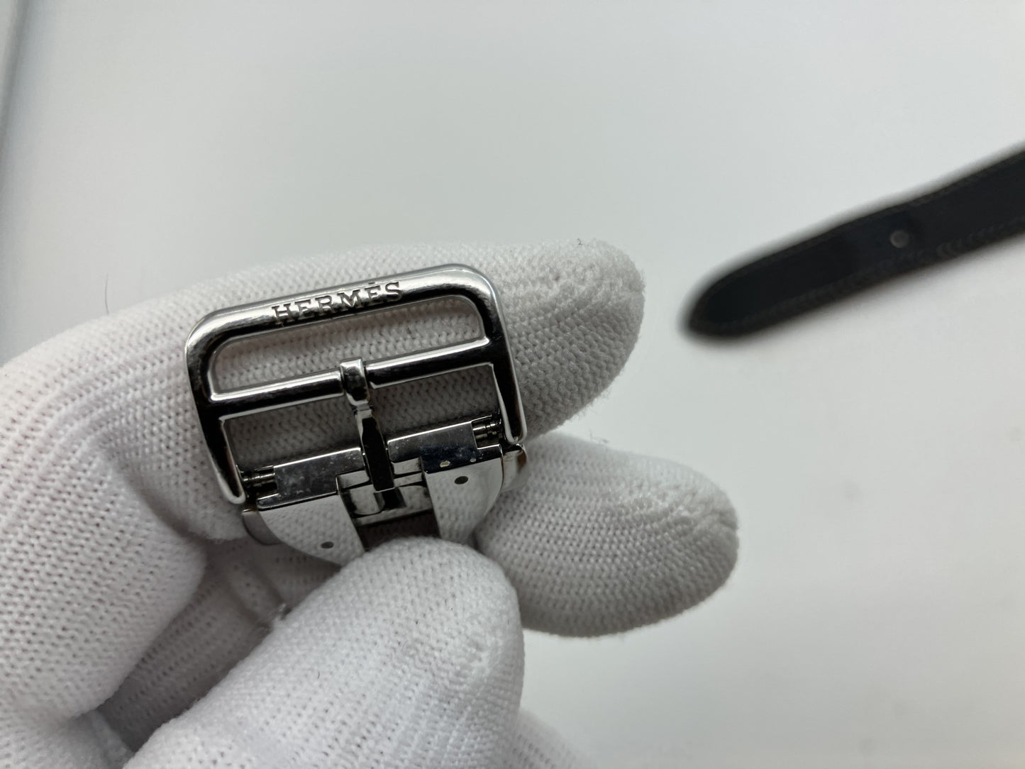 HERMES Apple Watch Genuine Leather Band Black 42 44 45mm Compatible Authentic Boxed