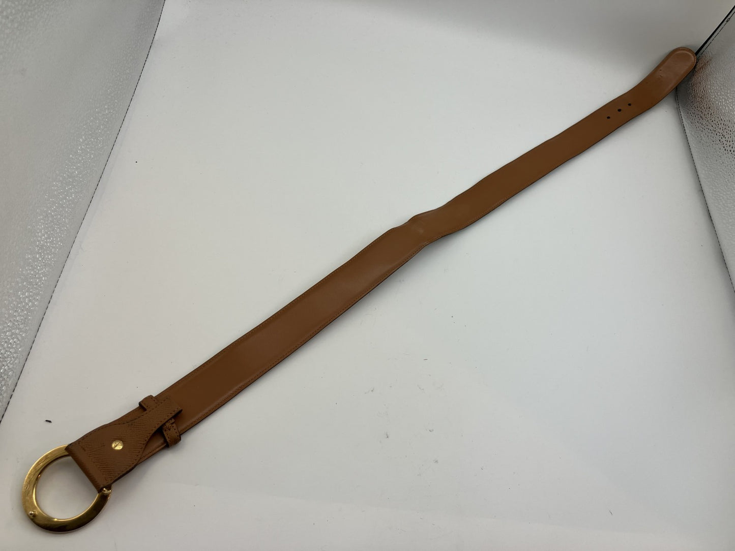 BVLGARI Belt Circle Length 95cm(37.40 inch) Width 4cm(1.57 inch) Brown & Gold