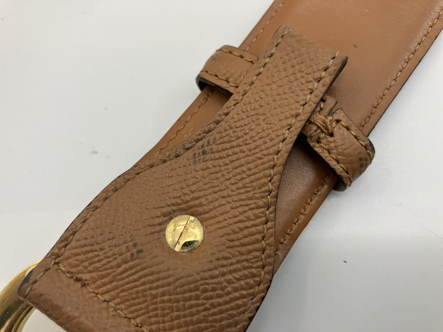 BVLGARI Belt Circle Length 95cm(37.40 inch) Width 4cm(1.57 inch) Brown & Gold