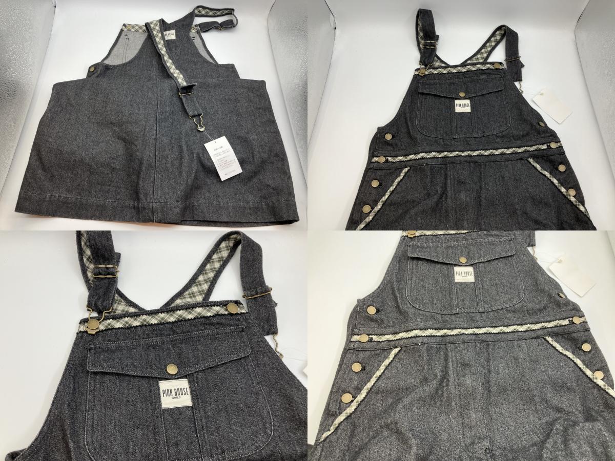 Pink House Black Denim Dress with Tags, Like New & Short Sleeve Top Set, Women's, Long Length, Black, Classical Coordination, , Used