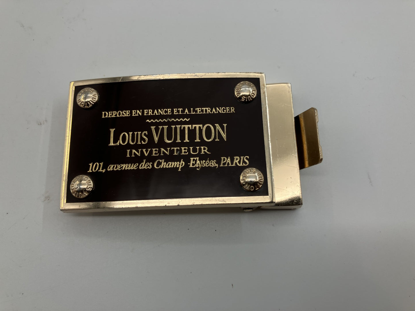 LOUIS VUITTON Avantur Buckle Gold Ratchet Type 40mm Belt Compatible Authentic